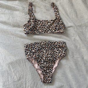Target High Waisted Cheetah Bikini Size Small